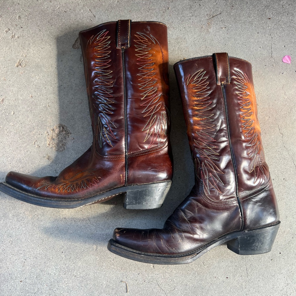RARE 90s Wrangler Pheonix Leather Cowboy Boots